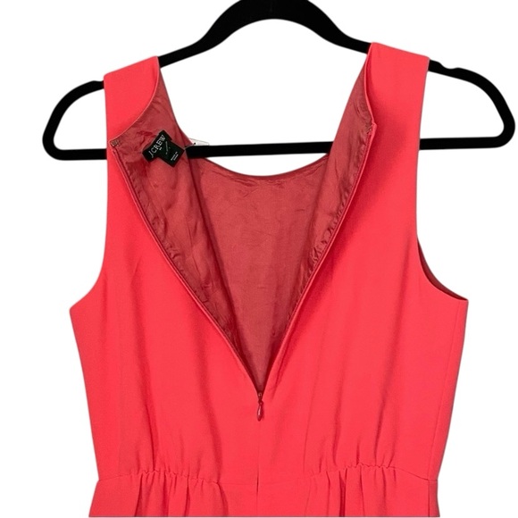 J.Crew Sleeveless Coral Dress Women’s Size 4 Elastic Waist Lined Zip Back - Picture 4 of 6